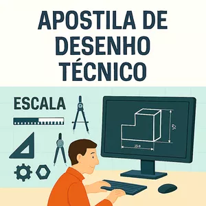 Imagem de capa para o Ebook 📘 Apostila de Desenho Técnico – Guia Completo para Iniciantes e Profissionais