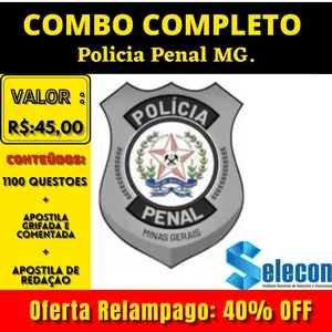 Combo do Aprovado policia penal mg