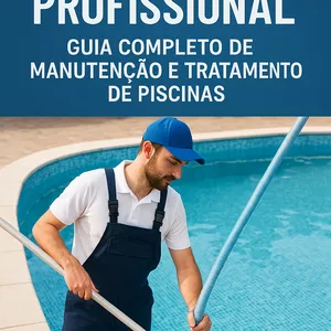 Imagem de capa para o Ebook Piscineiro Profissional: Guia Completo de Manutenção e Tratamento de Piscinas