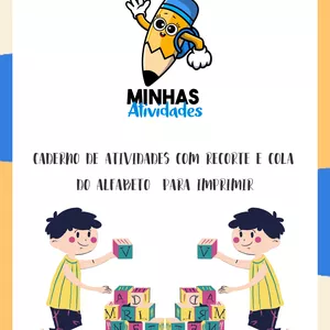 Imagem de capa para o Ebook Caderno de Atividades com Recorte e Cola do Alfabeto para Imprimir