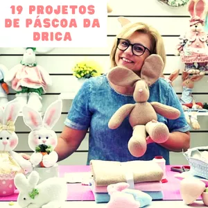 Imagem de capa para o Curso online 19 Projetos de Páscoa da Drica Pelúcias Coelhos, Ovelha e Cestas