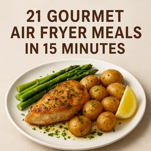 Cover image for Online course 21 Gourmet Air Fryer Meals in 15 Minutes