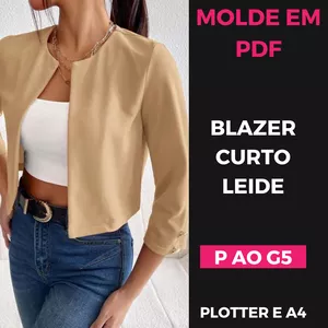Imagem de capa para o Ebook Molde em PDF - Blazer curto Leide