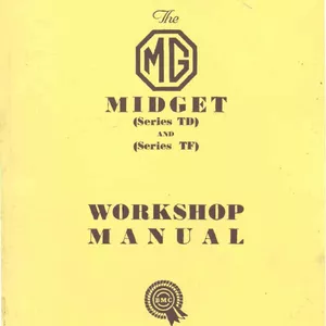 Cover image for Ebook MG Midget TD &amp; TF 1950-1955 Workshop Manual Repair Service Manual