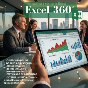 Imagem do curso Método Excel 360°: Domine Tudo, do Zero à Automação, e Ganhe Certificado Participação + Bônus