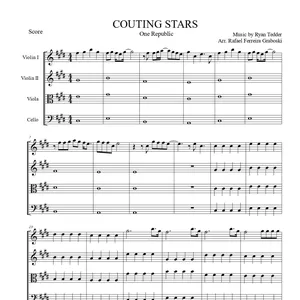 Imagem de capa para o Curso online Arranjo da música "Counting Stars" de One Republic para Quarteto de Cordas