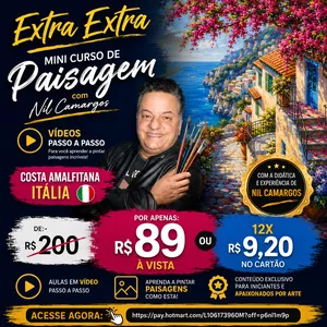 Imagem do curso Passo a passo para Pintar uma linda paisagem Italiana com Nil Camargos 