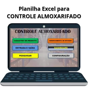 Imagem de capa para o Ebook CONTROLE ESTOQUE / ALMOXARIFADO / PLANILHA AUTOMATIZADA