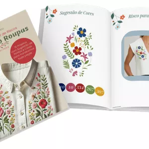Imagem de capa para o Curso online Apostila Digital de Riscos Bordando Roupas – Edição Floral + Bônus