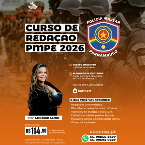Imagem do curso CURSO DE REDAÇÃO - PMPE 2026 | PROF. LARISSA LIMA