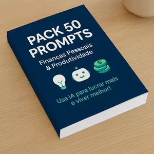Imagem de capa para o Ebook PACK 50 PROMPTS – Finanças Pessoais & Produtividade
