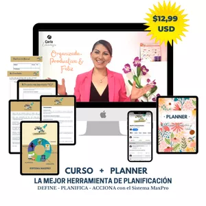 Imagen de portada para Curso online ORGANIZADA, PRODUCTIVA Y FELIZ CURSO + PLANNER
