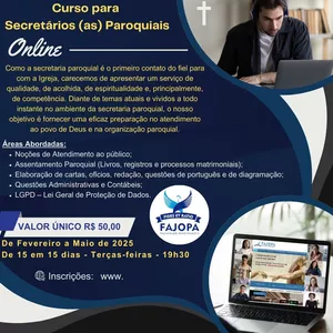 Imagem de capa para o Curso online Secretaria e Administração Paroquial