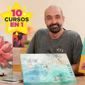 Imagen de portada para Curso online La magia de la pintura acrilica: 10 cursos en 1