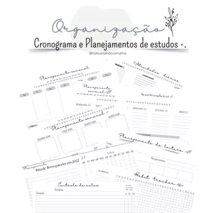 Imagem principal do produto Cronograma e Planejamentos de estudos - Organização. 