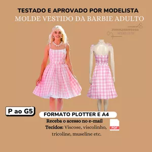 Imagem de capa para o Ebook Molde Vestido da Barbie adulto