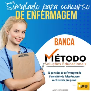 Imagem de capa para o Ebook SIMULADO PARA ENFERMAGEM - BANCA MÉTODO SOLUÇÕES