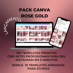 Imagem de capa para o Curso online Pack Canva Rose Gold