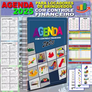 Imagem de capa para o Ebook Agenda 2025 Personalizada Para Locadores de Brinquedos - Pula Pula, Piscina de Bolinhas, Totó, Entre Outros.