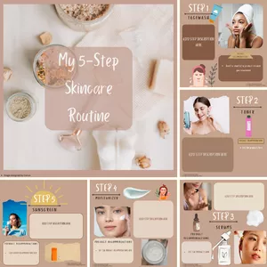 Cover image for Ebook 5-Step Skincare Routine Customizable Template Pack