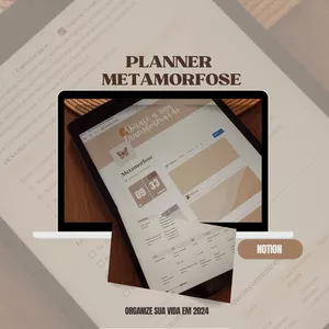 Imagem de capa para o Ebook Planner METAMORFOSE - NOTION - Seu planner de desenvolvimento pessoal