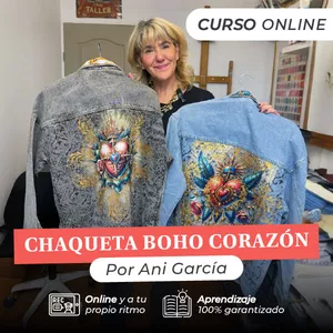 Imagen de portada para Curso online Curso Pintura Textil: Chaqueta BohoCorazón