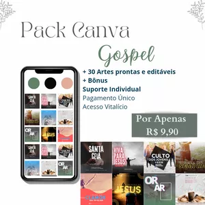Imagem de capa para o Curso online Pack Canva Gospel 