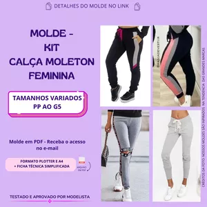 Imagem de capa para o Curso online Molde Kit Calça Moletom Feminina