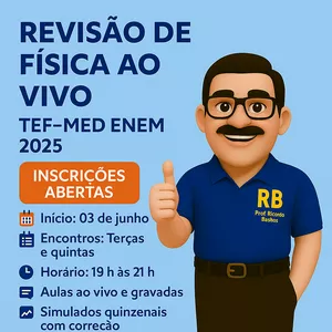 Imagem de capa para o Curso online REVISÃO ENEM 2025 (AO VIVO) – Física com Ricardo Bastos