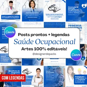 Imagem de capa para o Curso online CANVA PACK SAÚDE OCUPACIONAL