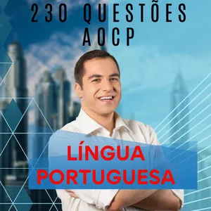 Imagem de capa para o Ebook 230 questões de português AOCP (2021 e 2022)
