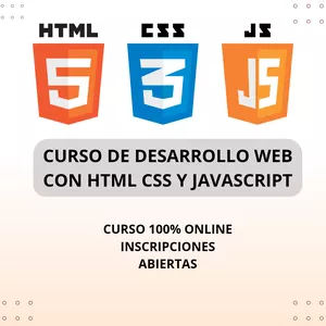 Imagen de portada para Curso online Curso de Desarrollo Web con HTML, CSS y JavaScript | básico