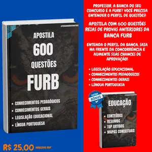 Imagem de capa para o Ebook FURB - APOSTILA 600 QUESTÕES + BÔNUS 