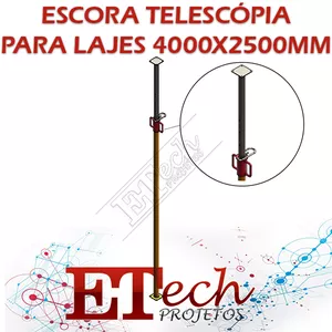 Imagem de capa para o Ebook ESCORAS METÁLICA TELESCÓPICAS REGULÁVEL PARA LAJES CONSTRUÇÃO 4000X2500MM - PROJETO - REV00