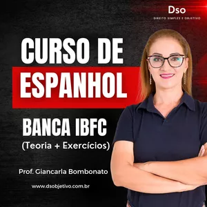 Imagem de capa para o Curso online Curso Isolado de ESPANHOL Banca IBFC (Teoria + Exercícios) - Prof. Giancarla Bombonato