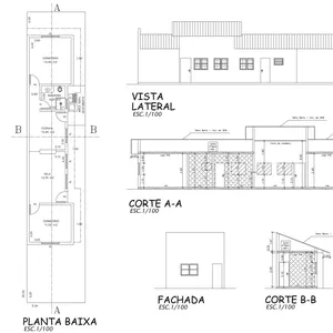 Imagem de capa para o Curso online Projeto Arquitetônico e Projeto Estrutural - Casa Térrea de 67 m² - Terreno 5 x 25m (Projetos editáveis)