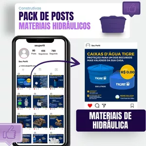 Imagem de capa para o Ebook Pack de Posts Materiais de Hidráulica