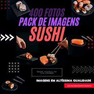 Imagem de capa para o Curso online Pack de Imagens Sushi + 400 imagens