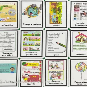 Imagem de capa para o Ebook Cards dos gêneros textuais