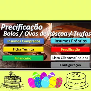 Imagem de capa para o Ebook Precificação Ovos de Páscoa, Bolos, Trufas - Lista de Clientes.