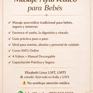 Imagen de portada para Curso online Masaje Ayurvedico para bebes. Cuidado y conexion materno-infantil.