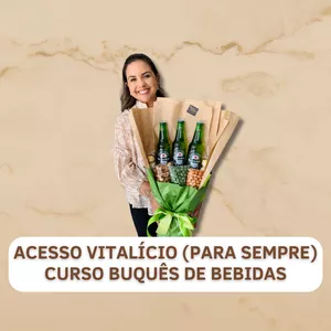 Imagem de capa para o Curso online Acesso vitalício (Para sempre) - Curso buquês de bebidas
