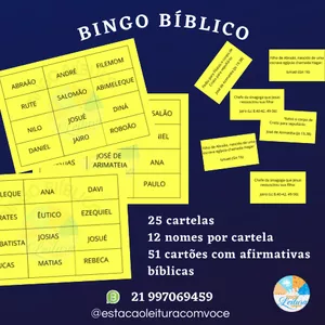 Imagem de capa para o Ebook Bingo Bíblico  com 25 cartelas - Jogo Bíblico em PDF