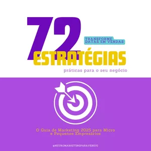 Imagem de capa para o Ebook 72 Estratégias práticas - O Guia de Marketing 2025 para Micro e Pequenos Empresários