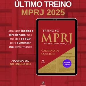 Imagem de capa para o Ebook MPRJ 2025 | ÚLTIMO TREINO