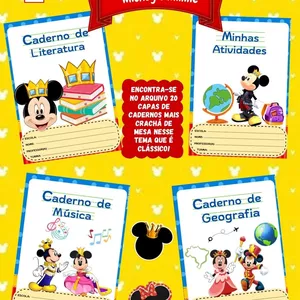 Imagem de capa para o Ebook Capas de Caderno Mickey e Minnie Realeza