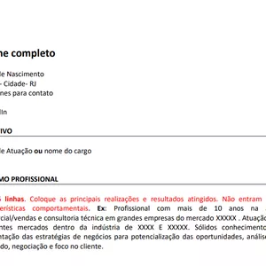 Imagem de capa para o Ebook Modelo de curriculo para Nutricionistas