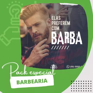 Imagem de capa para o Curso online Templates 60 Artes Feed Barbearia 100% editável