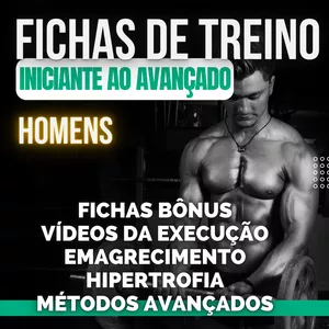 Imagem de capa para o Ebook FICHAS DE TREINO + EBOOK MÉTODOS AVANÇADOS (MASCULINO) INICIANTE AO AVANÇADO COM VIDEOS EXPLICATIVOS