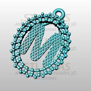 Imagem de capa para o Curso online PINGENTE LETRA M Arquivo para impressão 3D. Formato STL